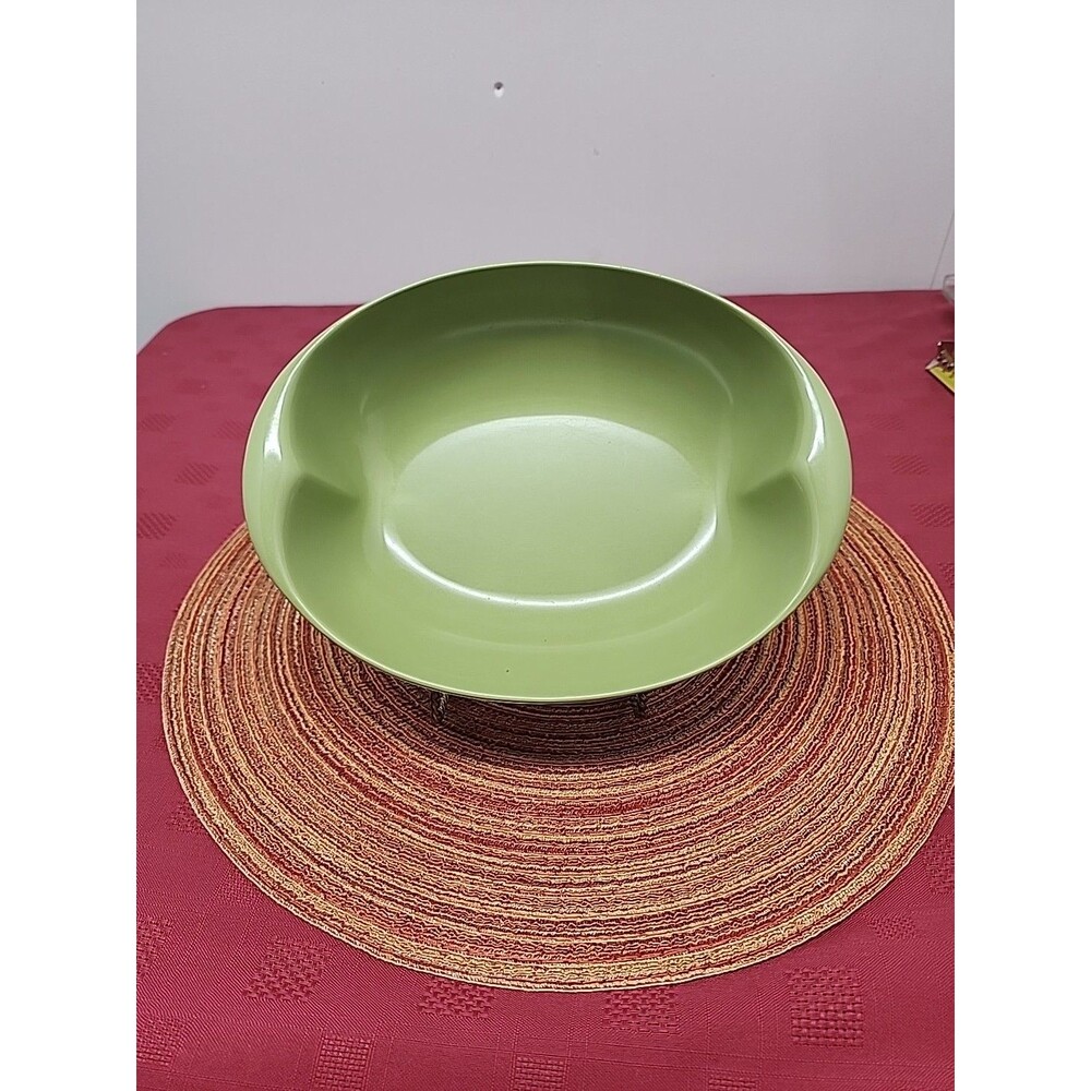 Lenox Ware Melmac Springtime 1969 Oval Serving Dish 9" With Handles Olive Green